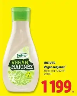 Lidl Univer Vegán Majonéz ajánlat