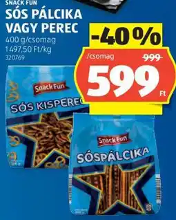ALDI SNACK FUN SÓS PÁLCIKA VAGY PEREC ajánlat