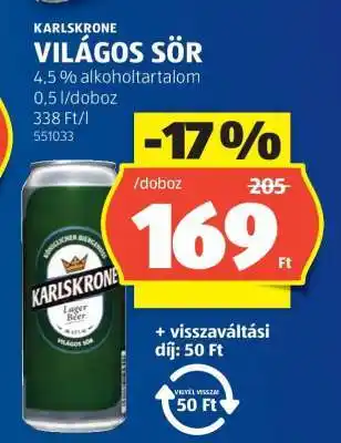 KARLSKRONE VILÁGOS SÖR