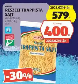 ALDI Milsani Reszelt Trappista Sajt ajánlat