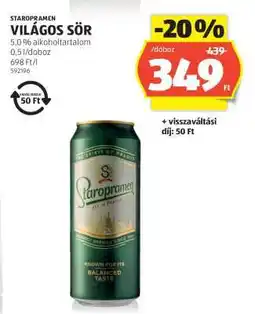 ALDI STAROPRAMEN Világos sör ajánlat