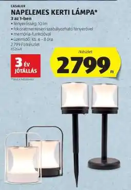 ALDI CASALUX Napelemes Kerti Lámpa ajánlat