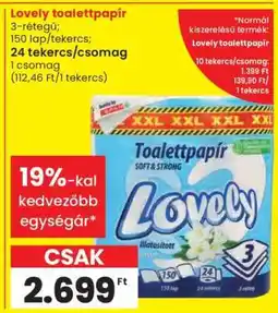 Spar Lovely toalettpapír ajánlat