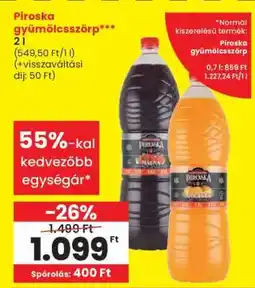Spar Piroska Gyümölcsszörp ajánlat