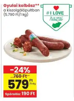 Spar Gyulai kolbász ajánlat