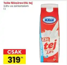 Spar Tolle félzsíros ESL tej ajánlat