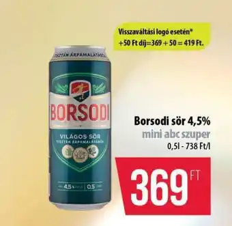 Coop Borsodi sör 4,5% ajánlat