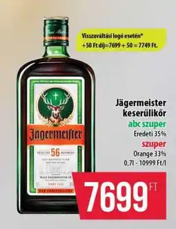 Coop Jägermeister keserűlikőr ajánlat