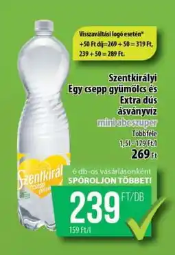 Coop Szentkirályi Egy csepp gyümölcs és Extra dús ásványvíz ajánlat