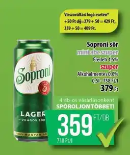 Coop Soproni sör mini abcszuper ajánlat