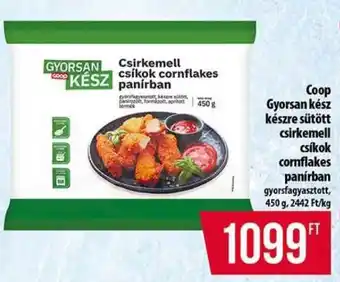 Coop Gyorsan kész csirkemell csíkok cornflakes panírban