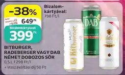Auchan Bitburger, Radeberger vagy DAB német dobozos sör ajánlat
