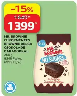 Auchan MR. BROWNIE CUKORMENTES BROWNIE BELGA CSOKOLÁDÉ DARABOKKAL ajánlat