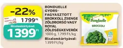 Auchan BONDUELLE GYORS-FAGYASZTOTT BROKKOLI, ZSENGE ZÖLDBORSÓ VAGY ROYAL ZÖLDSÉGKEVERÉK ajánlat
