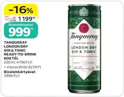 Auchan TANQUERAY LONDON DRY GIN & TONIC READY-TO-DRINK KOKTÉL ajánlat