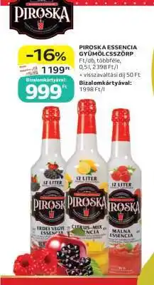 Auchan PIROSKA ESSENCIA GYÜMÖLCSSZÖRP ajánlat