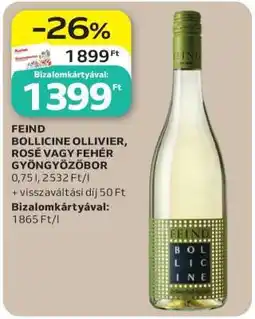 Auchan FEIND BOLLICINE OLLIVIER, ROSÉ VAGY FEHÉR GYÖNGYÖZŐBOR ajánlat