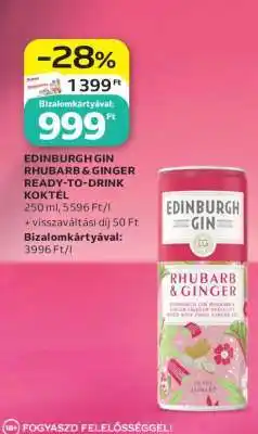 Auchan EDINBURGH GIN RHUBARB & GINGER READY-TO-DRINK KOKTÉL ajánlat