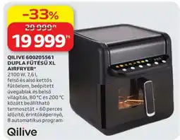 Auchan QILIVE 600205561 DUPLA FŰTÉSŰ XL AIRFRYER ajánlat