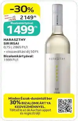 Auchan HARASZTHY Sir Irsai ajánlat