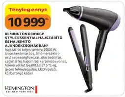 Auchan REMINGTON D3016GP STYLE ESSENTIAL HAJSZÁRÍTÓ ÉS HAJSIMÍTÓ AJÁNDÉKCSOMAGBAN ajánlat