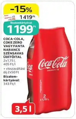 Auchan Coca-Cola, Coke Zero vagy Fanta Narancs Szénsavas Üdítőital ajánlat
