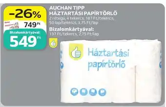 Auchan Auchan Tipp Háztartási Papírtörlő ajánlat