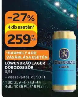 Auchan Löwenbräu Lager Dobozos Sör ajánlat