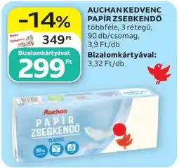 Auchan AUCHAN KEDVENC PAPÍR ZSEBKENDŐ ajánlat
