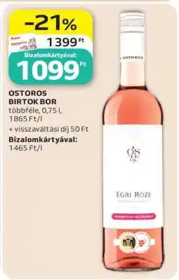 Auchan Ostoros Birtok bor ajánlat