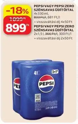 Auchan Pepsi vagy Pepsi Zero szénsavas üdítőital ajánlat