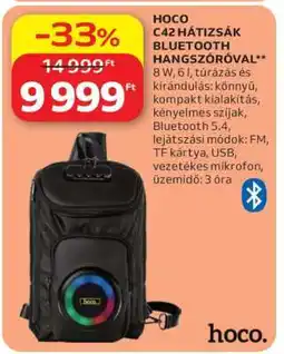Auchan HOCO C42 HÁTIZSÁK BLUETOOTH HANGSZÓRÓVAL ajánlat