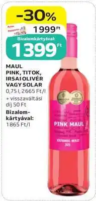 Auchan MAUL PINK, TITOK, IRSAI OLIVÉR VAGY SOLAR ajánlat
