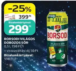 Auchan Borsodi Világos Dobozos Sör ajánlat