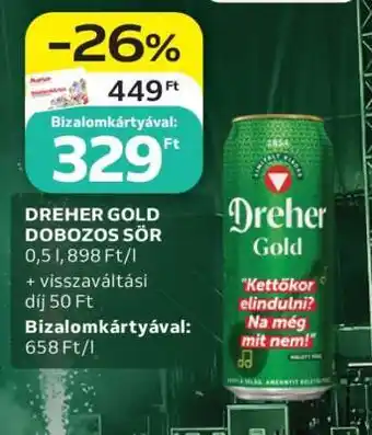 Auchan Dreher Gold Dobozos Sör ajánlat