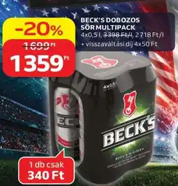 Auchan BECK’S DOBOZOS SÖR MULTIPACK ajánlat