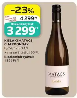 Auchan Kislaki Matacs Chardonnay ajánlat
