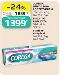 Auchan COREGA Műfogsor-rögzítő krém ajánlat