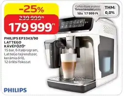 Auchan PHILIPS EP3343/90 LATTEGO KÁVÉFŐZŐ ajánlat