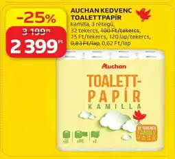 Auchan AUCHAN KEDVENC TOALETTPAPÍR ajánlat