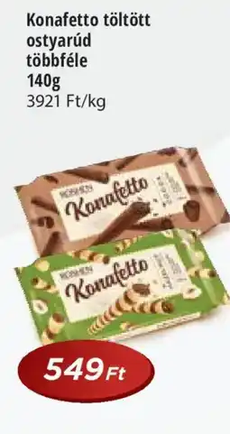 Real Konafetto töltött ostyarúd többféle ajánlat