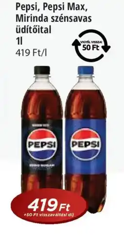 Real Pepsi, Pepsi Max, Mirinda szénsavas üdítőital ajánlat