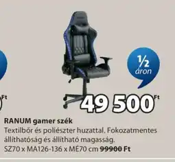JYSK RANUM gamer szék ajánlat