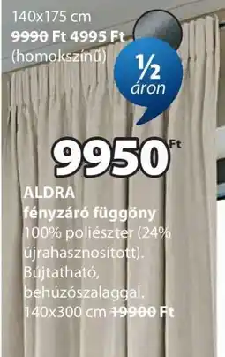 JYSK ALDRA fényzáró függöny ajánlat