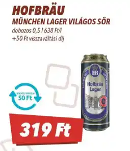 CBA Hofbräu münchen lager világos sör ajánlat
