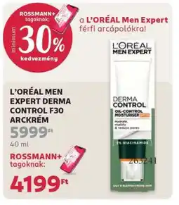 Rossmann L'ORÉAL MEN EXPERT DERMA CONTROL F30 ARCKRÉM ajánlat