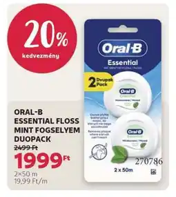 Rossmann ORAL-B ESSENTIAL FLOSS MINT FOGSELYEM DUOPACK ajánlat