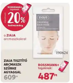 Rossmann ZIAJA TISZTÍTÓ ARCMASZK SZÜRKE AGYAGGAL ajánlat
