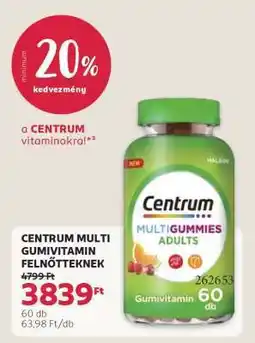 Rossmann CENTRUM MULTI GUMIVITAMIN FELNŐTTEKNEK ajánlat
