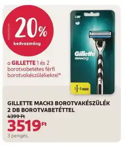 Rossmann GILLETTE MACH3 BOROTVAKÉSZÜLÉK 2 DB BOROTVABETÉTTEL ajánlat